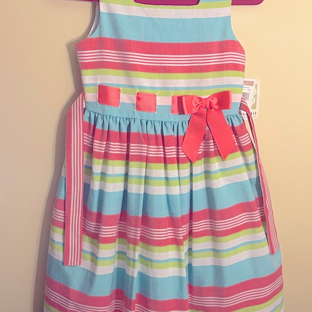 Bonnie Jean Pink and Blue Sleeveless dress